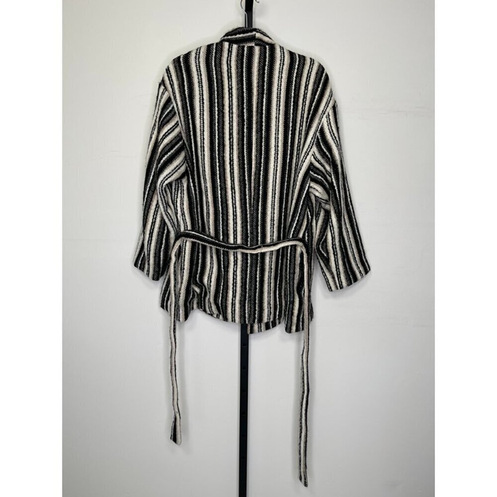 NWT See U Soon Women's White & Black Long Sleeve Belted Jacket Coat US Size M/L - Picture 2 of 10